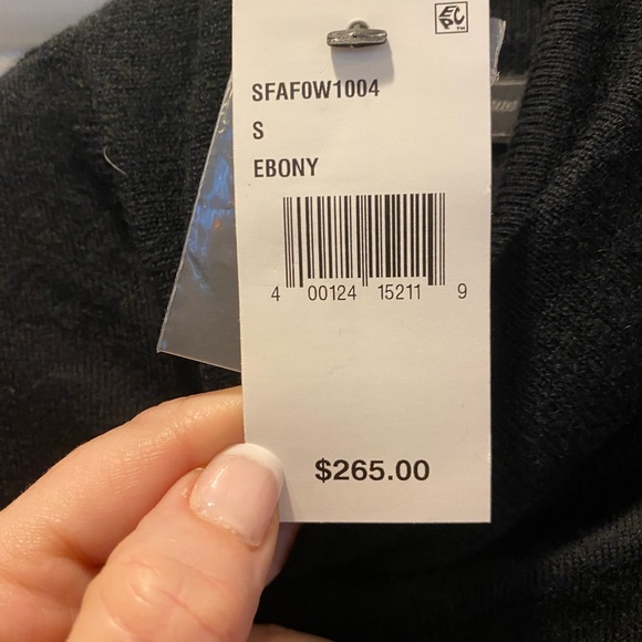 NWT Saks Fifth Avenue BLACK Cashmere Turtleneck Sweater S - Picture 4 of 5